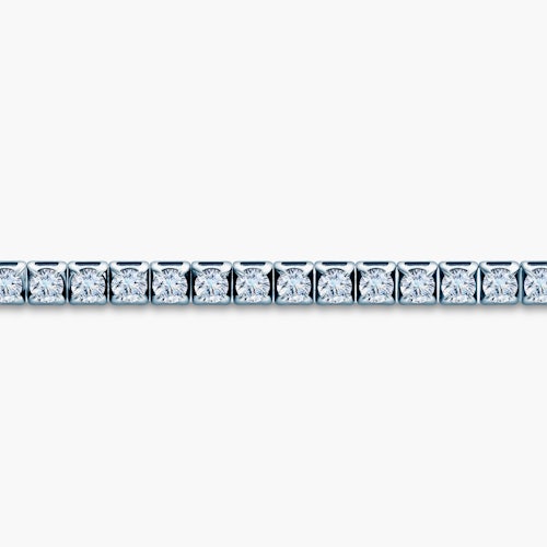 Naszyjnik tenisowy Luminy 2,5mm: białe złoto, białe szafiry